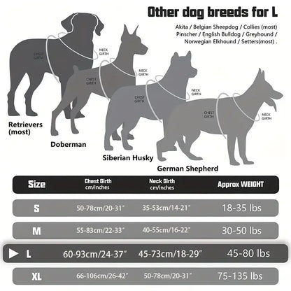 Militär Taktisk Hundsele – No-Pull, Reflexremsor, Kontrollhandtag, S–XL, 4 Färger
