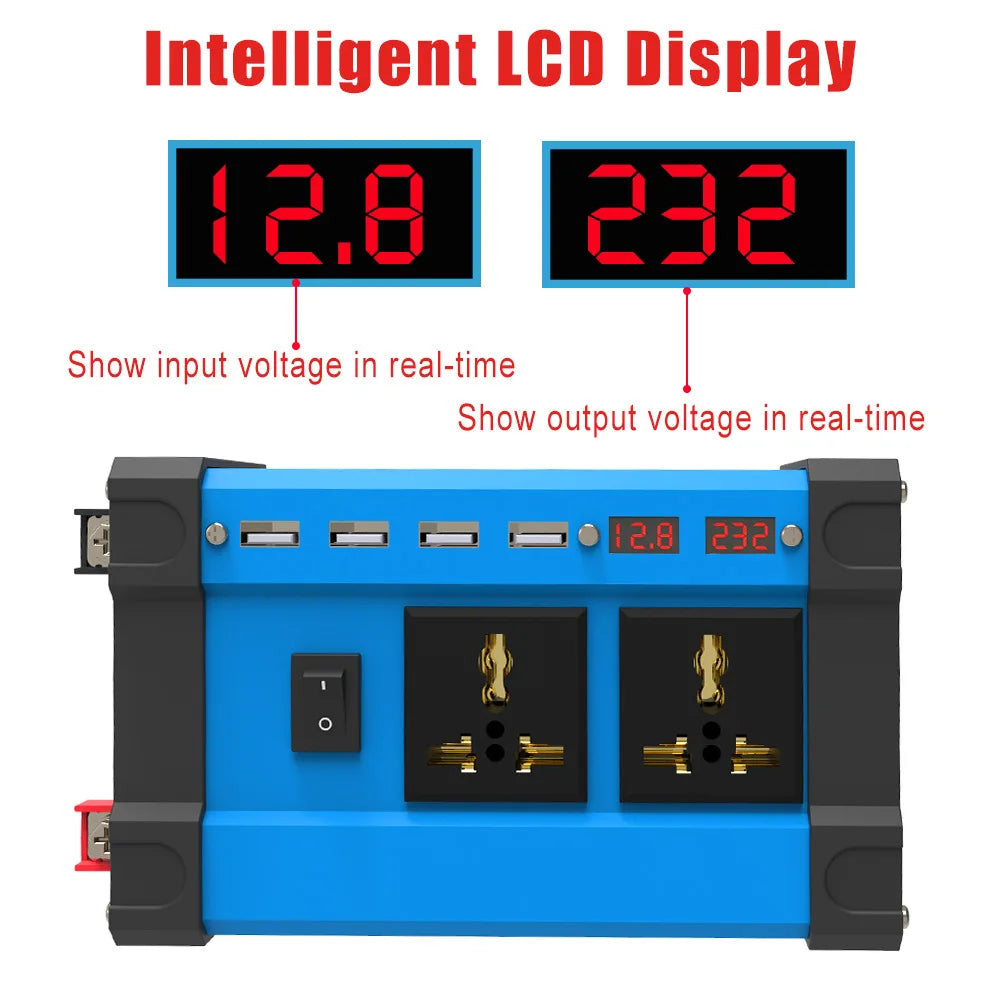 Komplett Solkraftsystem 4000W/6000W – 20W Monokristallin Solpanel + Modifierad Sinusvåg Inverter 110V/220V + 30A PWM-regulator 12V/24V
