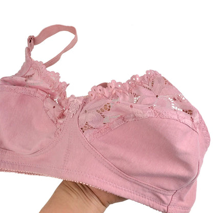 Sexy Lace Bra For Women Wire Free Bras Cotton Comfortable Underwear Soft Lingerie Push Up Big Size  46DC