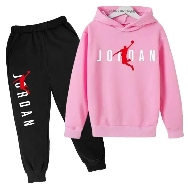 Kids Autumn Spring Trend Letter Print 2pcs Hoodie+Pants Tracksuits 3-13 Years Boys Girls Casual Outfits Children Clothes Sets
