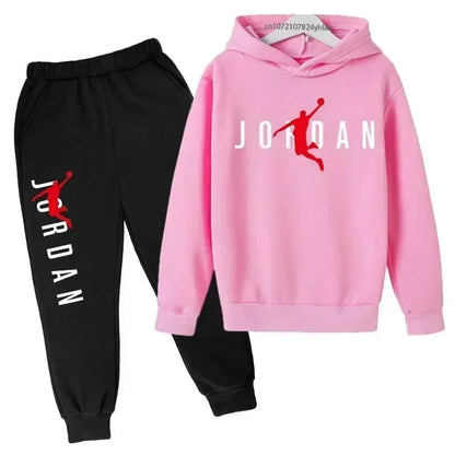 Kids Autumn Spring Trend Letter Print 2pcs Hoodie+Pants Tracksuits 3-13 Years Boys Girls Casual Outfits Children Clothes Sets