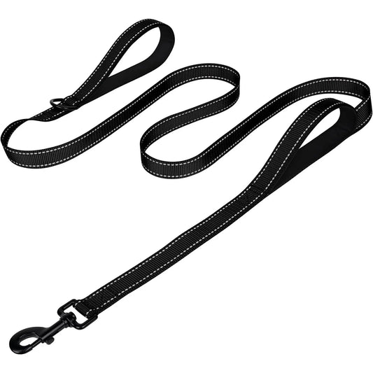 Kraftigt Hundkoppel med Dubbelhandtag & Reflexremsor – Nattpromenader, Stora Hundar, M–XL