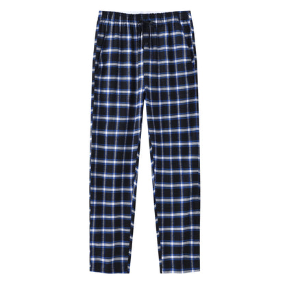 Men's 3Pcs Pajama Sleeping Pants Cotton Plaid Pjs, Long Plaid Print Sleepwear Pajama Pants with Elastic Waist Homewear