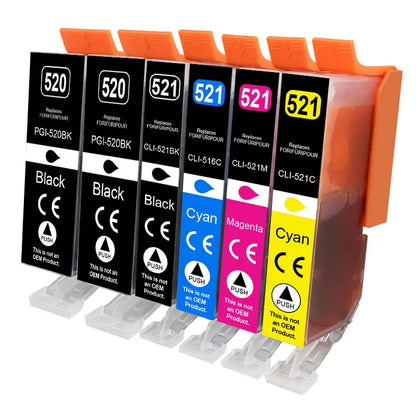PGI 520XL 521XL Bläckpatroner för Canon PGI 520 CLI 521 Kompatibel PIXMA IP3600 IP4600 IP4700 MP540 MP550 MP560 MP620 Skrivare