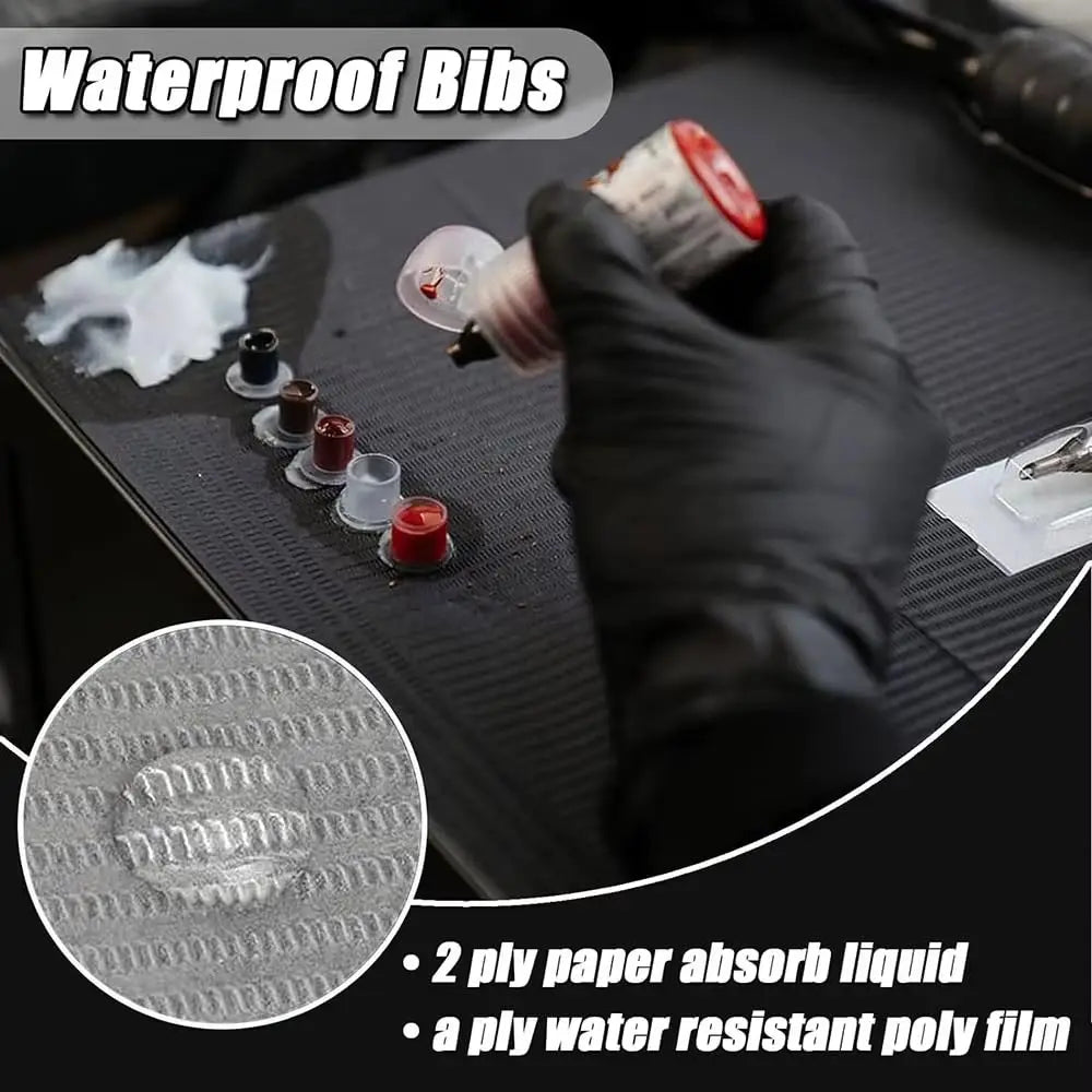 250/125/50/20pcs Black Tattoo Cleaning Wipes Pad Disposable Dental Piercing Bibs Waterproof Sheets Paper Tattoo Accessories