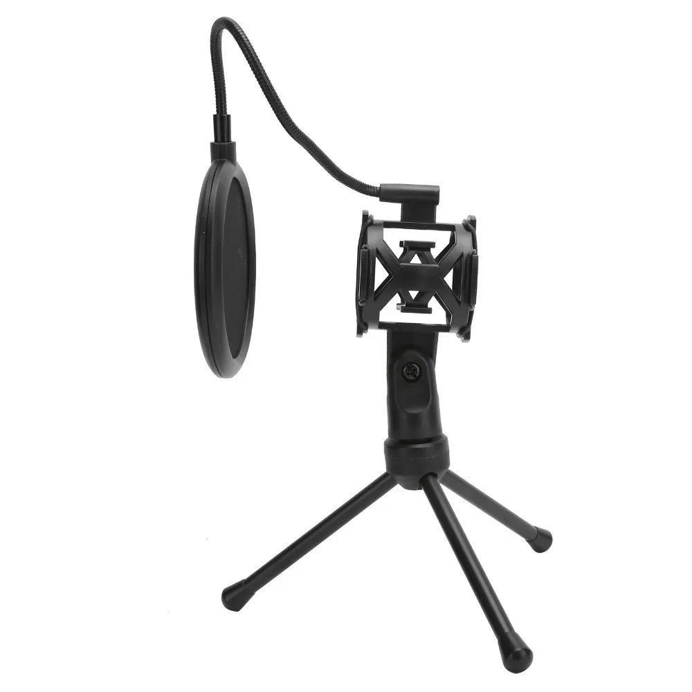with Desktop Tripod Stand Microphone AntiSpray Filter Microphone Tripod Stand for Mic with Handle Diameter Under 44mm