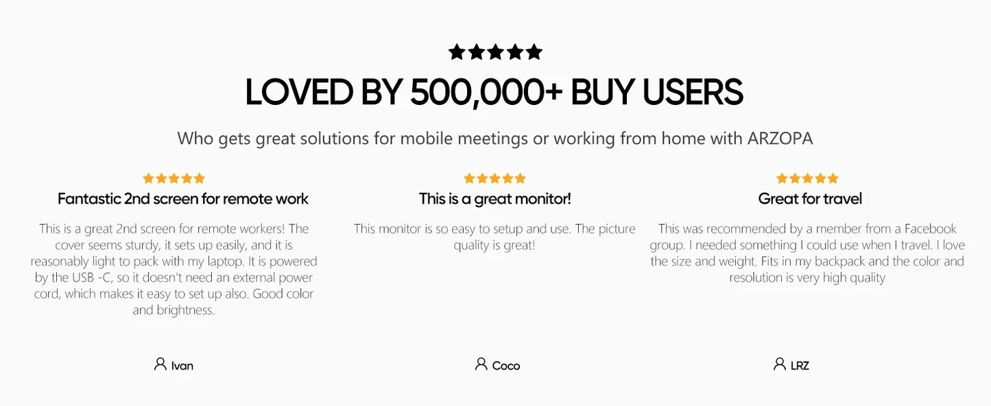 ARZOPA A1M Portabel Skärm 17,3" 1080P IPS – 100% sRGB HDR10 60Hz Inbyggt Stativ Dubbla Högtalare Aluminium USB-C HDMI