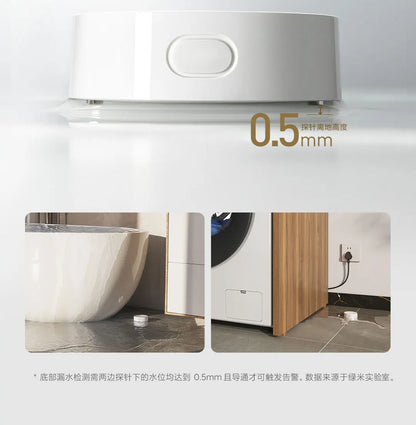 Xiaomi Water Leak Sensor 2 Bluetooth 5.2 Water Immersion Detector Soaking Sound and Light Alarm Remote Control with Mi Home APP