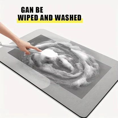 Diatomaceous Earth Bath Mat Ultra Absorbent Non Skid Rapid Drying Soft Floor Mat for Bathroom Shower Laundry Bedroom Kitchen RV