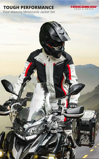 Men's Motorcycle Jacket Anti-fall Wear-resistant Motorbike Jacket With 5pcs Protector Motocross Racing Clothing Protection