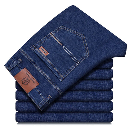 Business-jeans för herr – rak passform, stretch-denim, casual och kontor