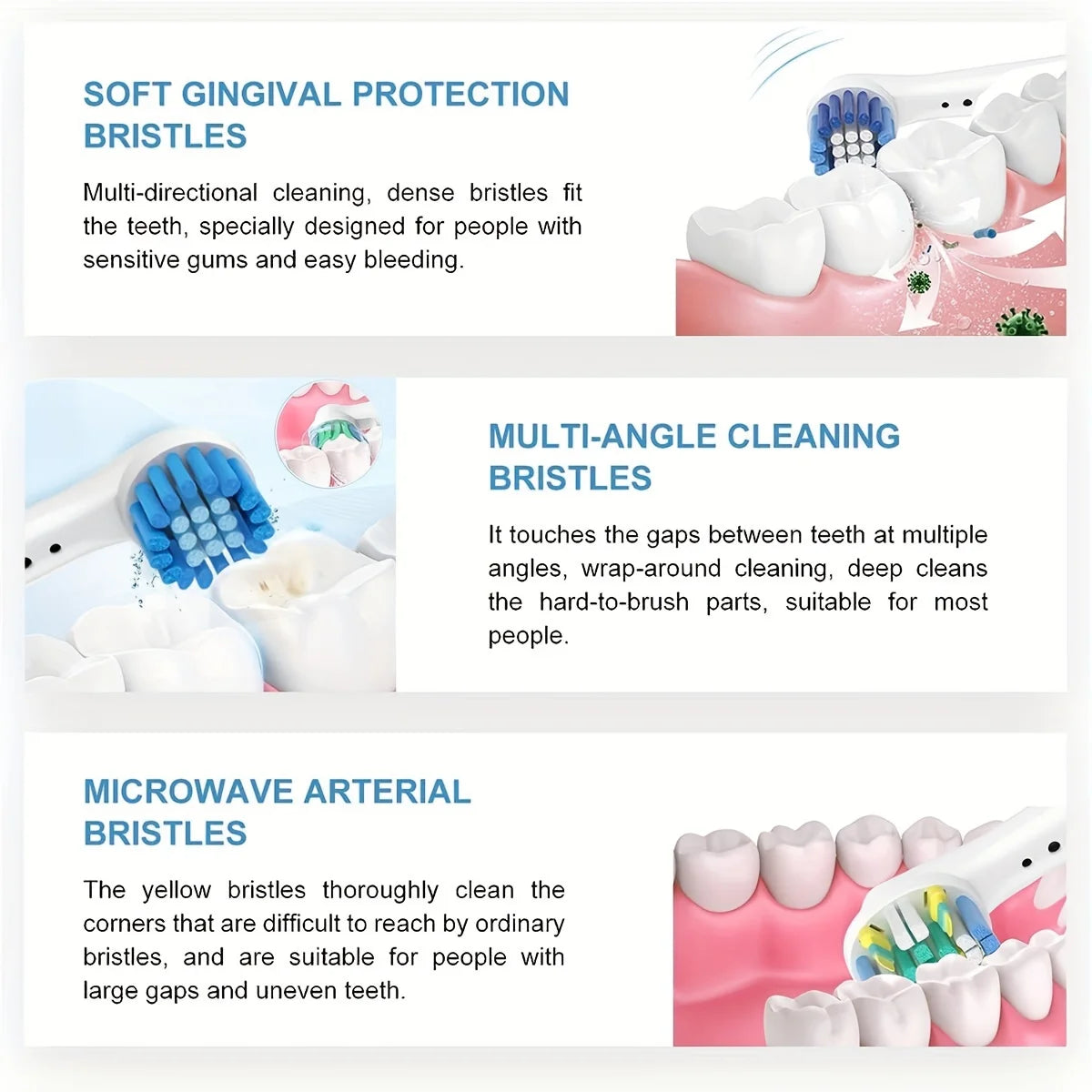 4/12/16/20 Pcs Replacement Toothbrush Heads Compatible with Oral-B Braun Professional Electric Toothbrush Heads Brush Heads