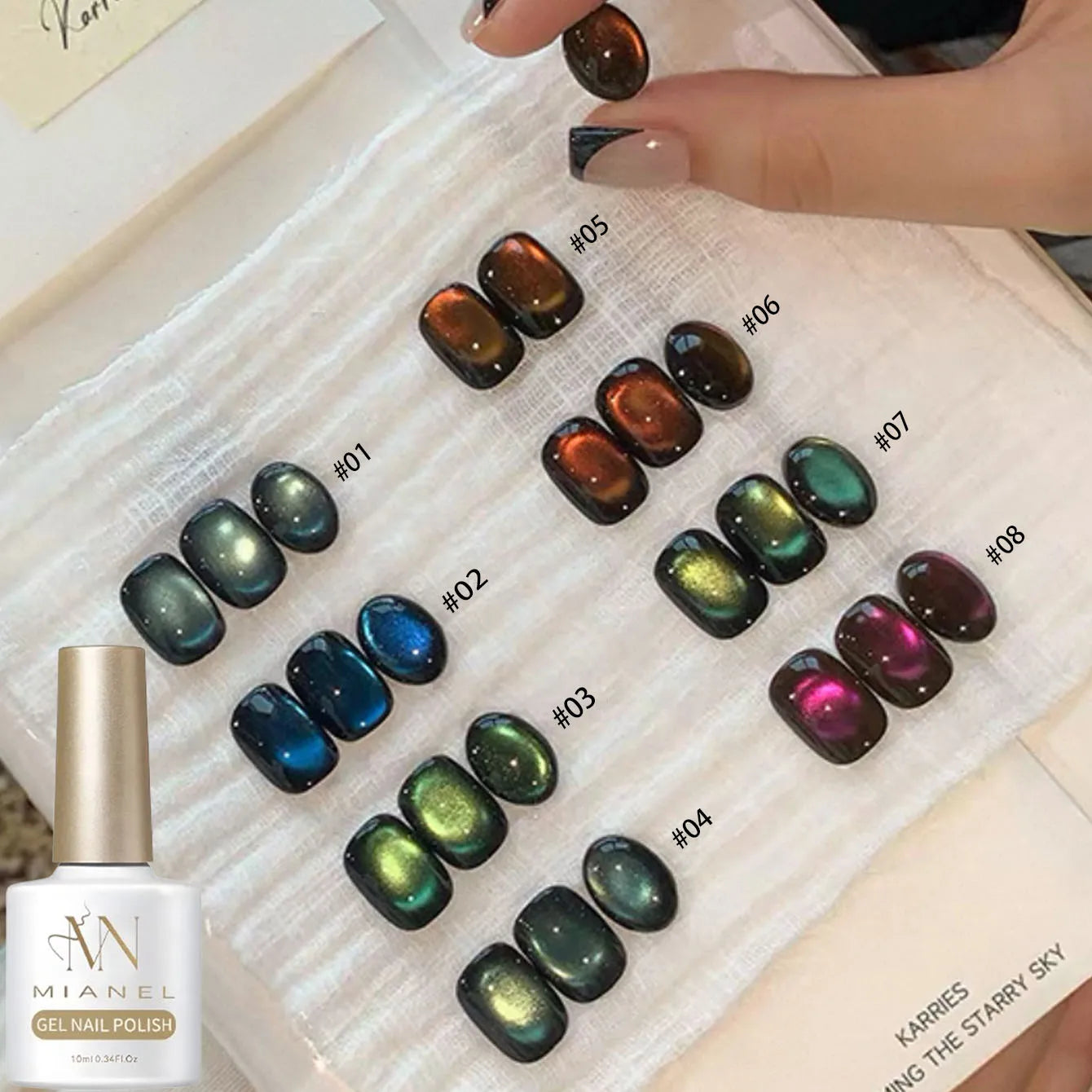 MIANEL Orion Nebula Cat Eye Gel Nail Polish Sparkling Crystal Shimmer Blue Purple Gold 2026 Spring/Summer Unique Special