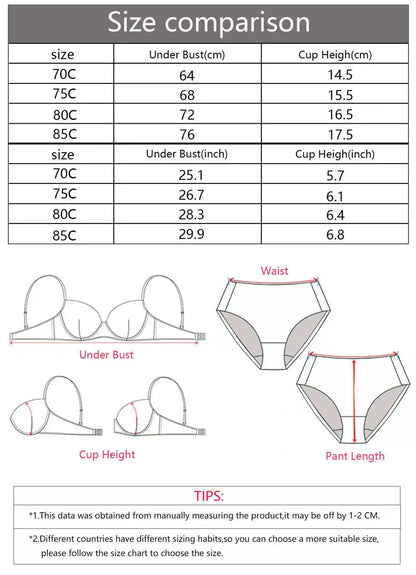 Women's sexy embroidered lace bra set with steel rims and adjustable shoulder straps, paired with thong underwear set A3112