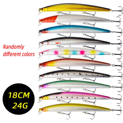 3/5/8PCS Fishing Lures Kit Minnow Popper Baits with Hooks Saltwater Freshwater Trout Bass Salmon Swimbait Fishing Accessories