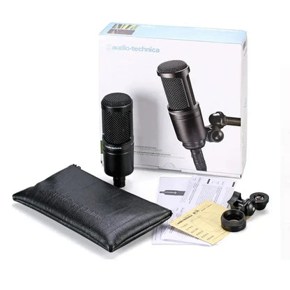 Original Audio Technica AT2020 Cardioid Condenser Microphone Professional Studio XLR Mic for Podcasting Streaming Recording