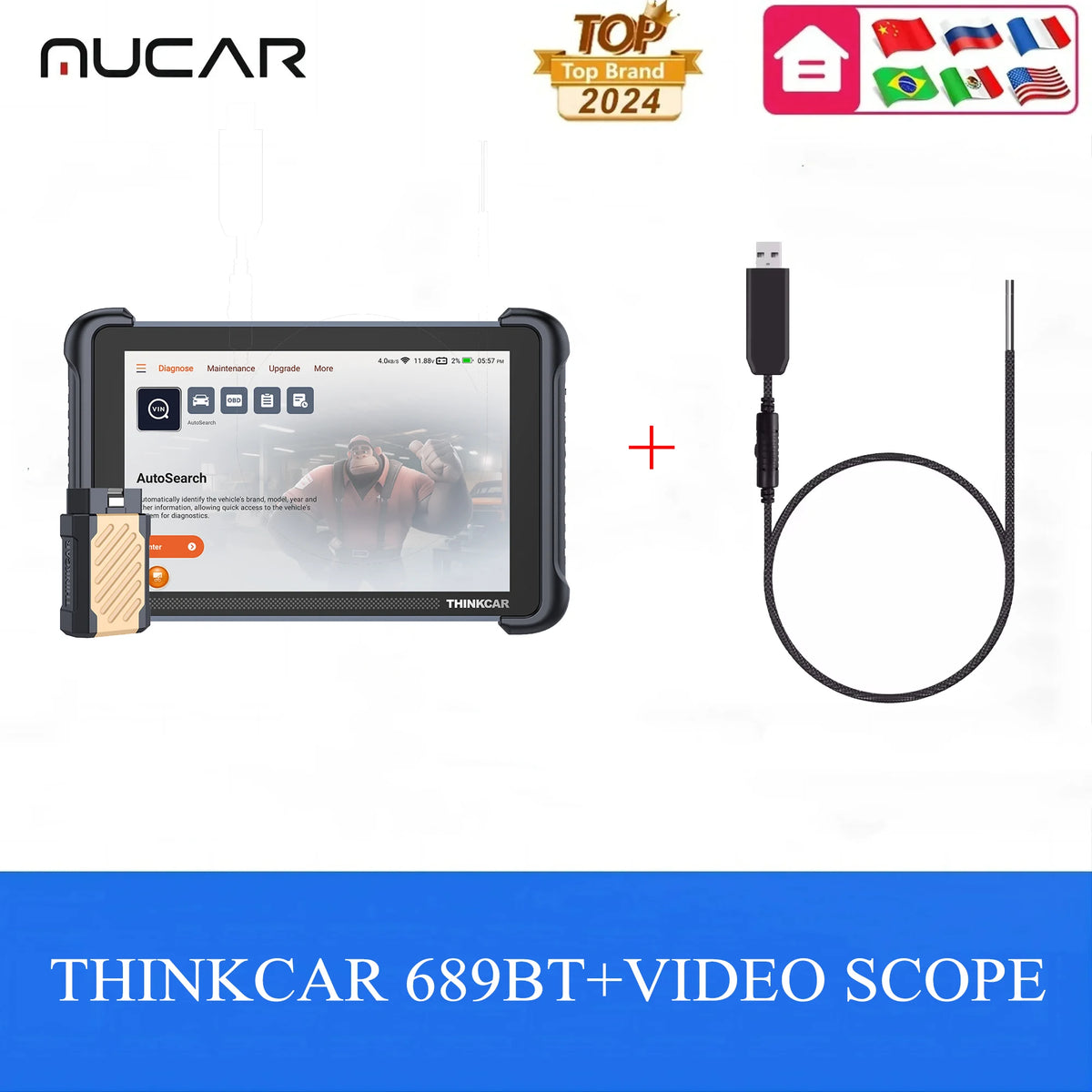 THINKCAR THINKSCAN 689BT diagnostikverktyg och tillbehör