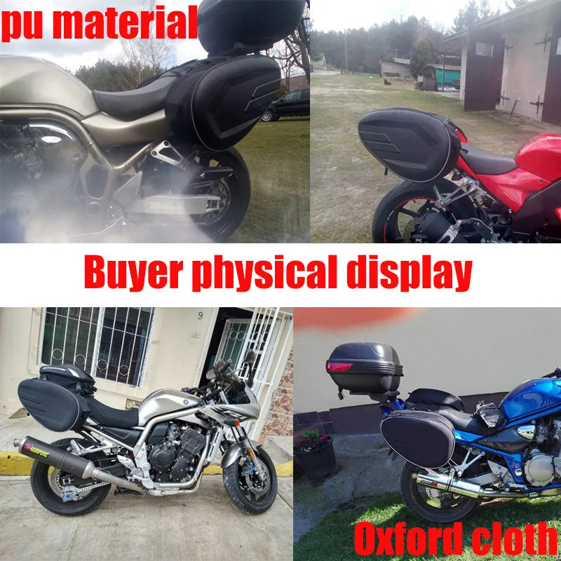 Expanderbara sidoväskor för motorcykel – modell 9001, svart