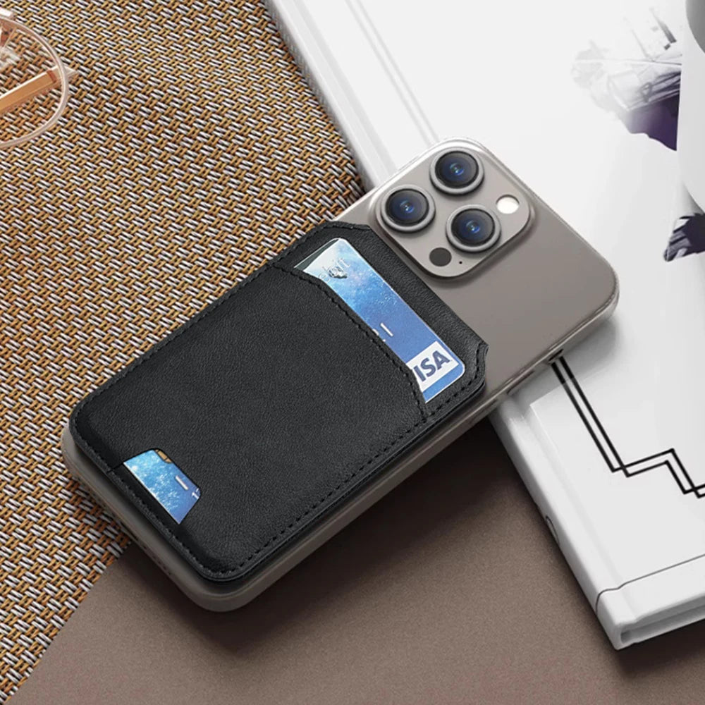 Luxury For Magsafe Magnetic Leather Wallet Holder Case For iPhone 16 15 14 13 12 Pro Max Card Holder Phone Bag Cover Accessories