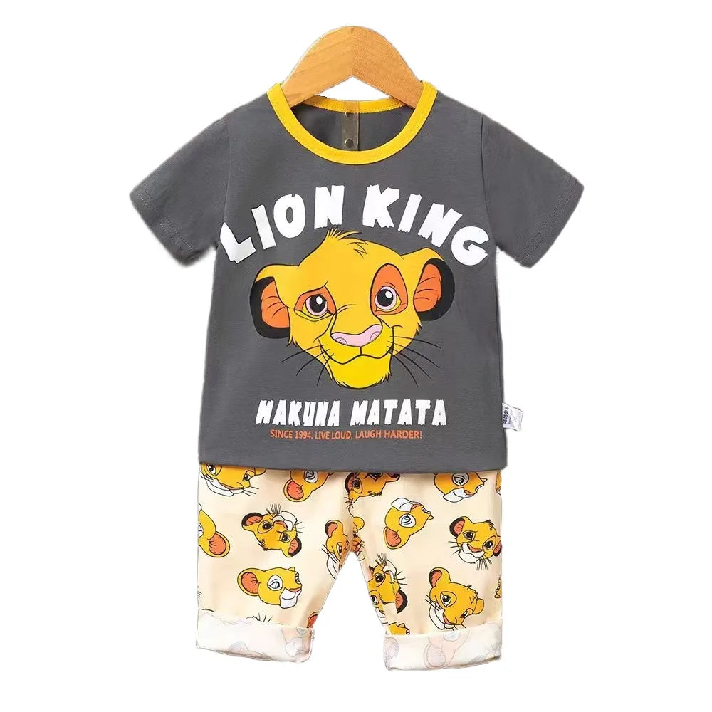 Summer Donald Duck Cartoon 2-Piece Boys Tracksuit Casual Kids Clothing Set T-shirt And Shorts Children 1-4 Years
