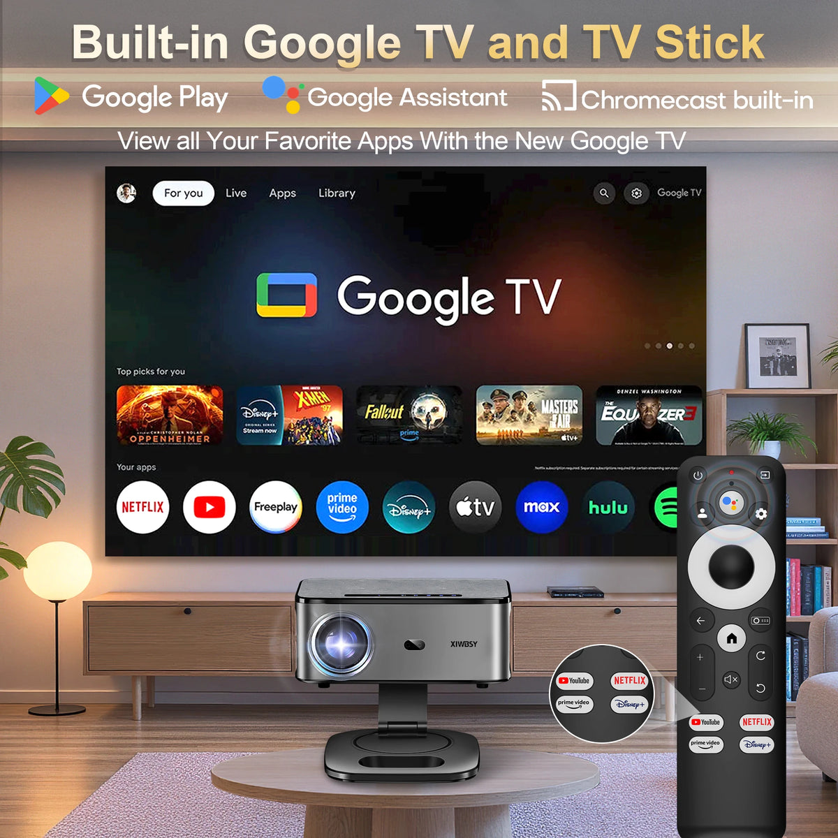 XIWBSY T08 Plus Full HD-projektor med autofokus och Android 11