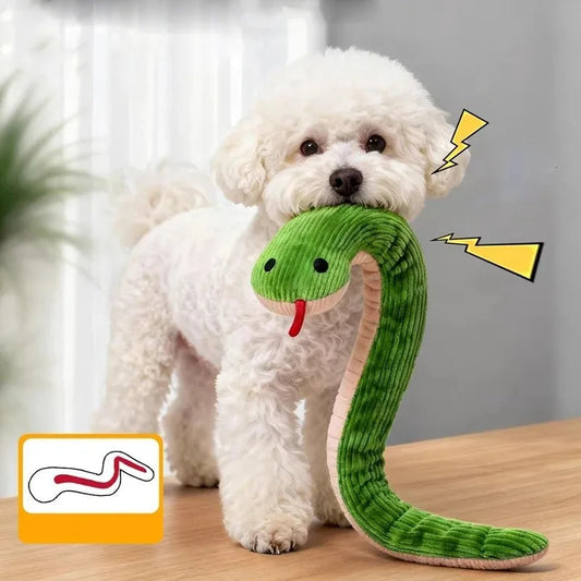 Interaktiv Ormleksak för Katt & Hund – 42cm Fleece Plyschleksak Inomhus Sparkdyna Husdjur