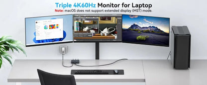 MZX MST-splitter för tre skärmar, DisplayPort eller USB-C