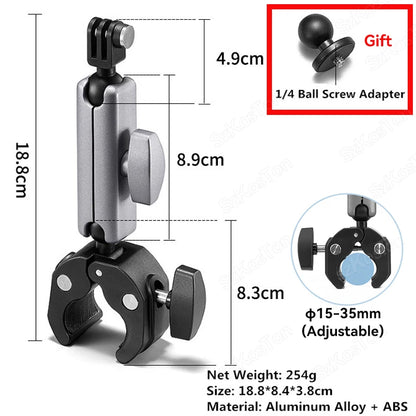 For Insta 360 X5 X4 X3 GO 3S Motorcycle Bicycle Clip Bracket for GoPro 13 12 11 DJI Action 6 Bike Selfie Stick Camera Accessory