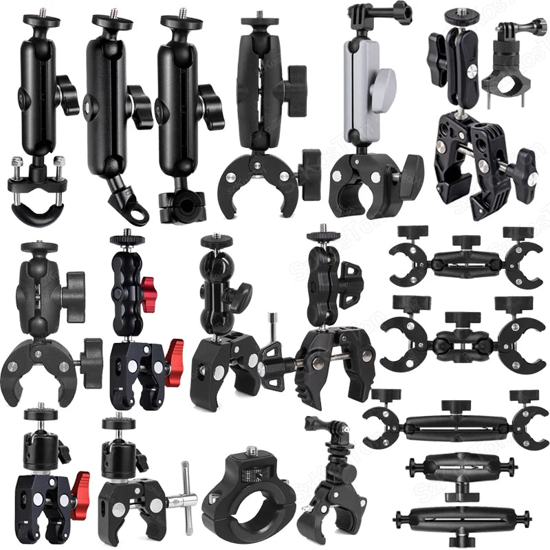 For Insta 360 X5 X4 X3 GO 3S Motorcycle Bicycle Clip Bracket for GoPro 13 12 11 DJI Action 6 Bike Selfie Stick Camera Accessory