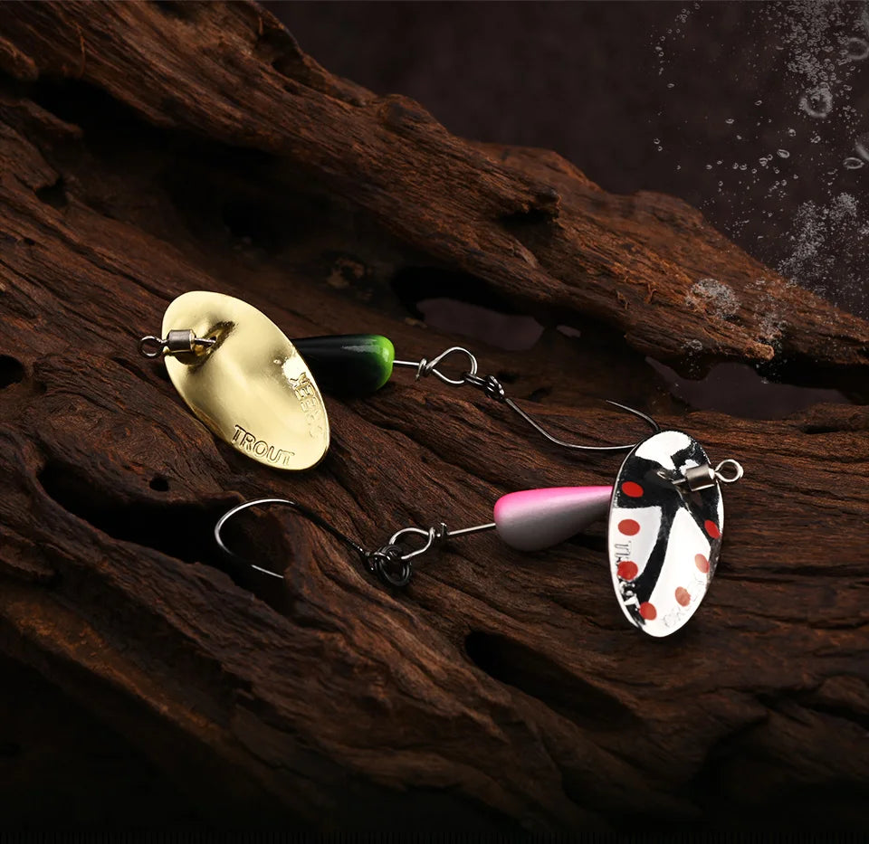 BLUX AR-S Rotating Spinner Metal Lure 2.1g/3.5g Single Hook Artificial Bait Copper Blade Spoon Stream Area Trout Fishing Lure