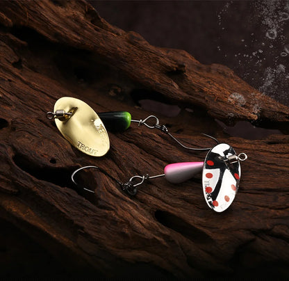BLUX AR-S Rotating Spinner Metal Lure 2.1g/3.5g Single Hook Artificial Bait Copper Blade Spoon Stream Area Trout Fishing Lure