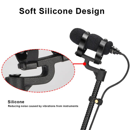3.5mm 3 Pin 4 PIN Wind Instrument Saxophone Microphone Portable Supercardioid Wired Condenser Mic for Sax Violin Piano IM-22