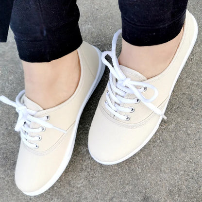 Canvas-sneakers för dam – andningsbara i stor storlek med platåsula