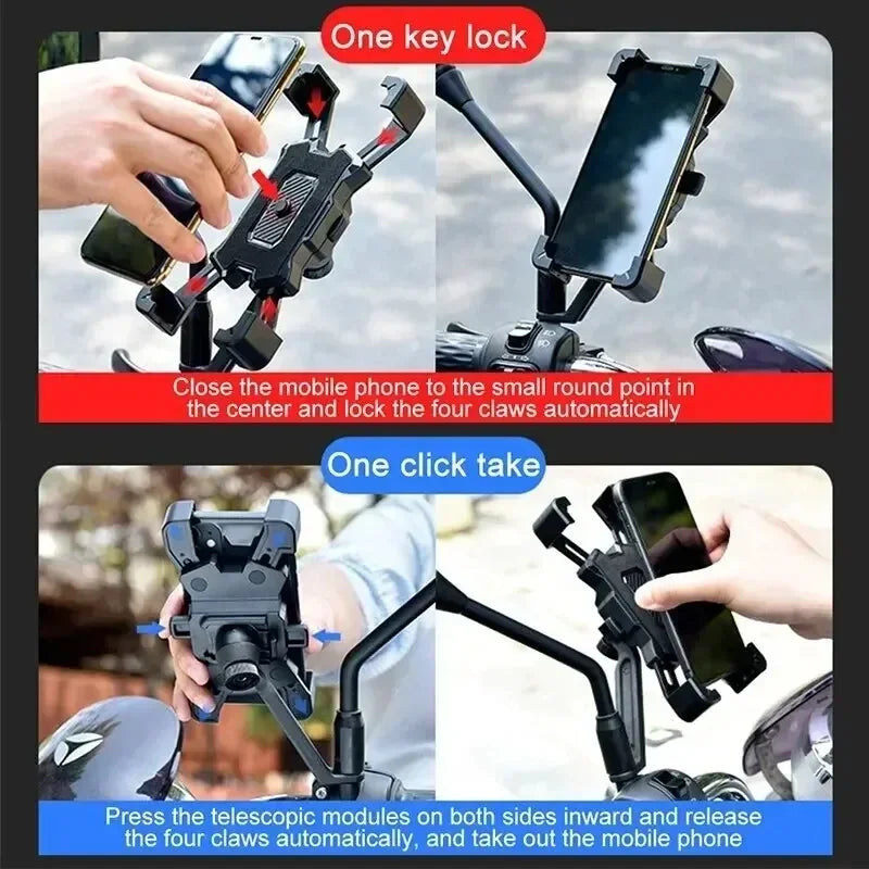 360° vridbar mobilhållare för cykel, elcykel och motorcykel, M5/M6