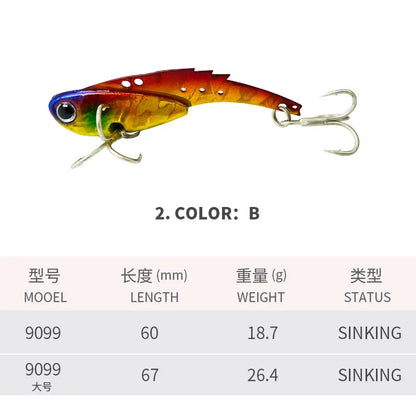 VIB submerged long throw lure for lure fishing, 60MM/67MM, Trembling swim tip 18.7G/26.4GB, VIB false bait fishing lure