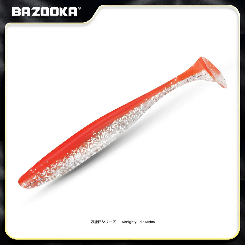 Bazooka Shad Worm Fishing Soft Lure Big Silicone 90 100mm Bait T Tail Easy Shiner Wobbler Swimbait Pesca Trout Pike Bass Winter