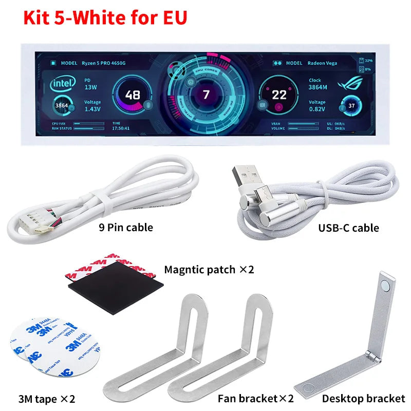8.8 Inch IPS USB Secondary Screen Type-C PH Interface Turing Smart Screen CPU GPU RAM Computer Monitor Use TURZX Software