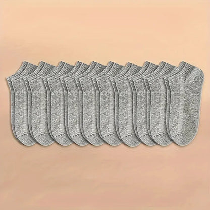 Unisex Båtsockor – Tunna, Andningsbara, Anti-lukt, 6–40-pack, Svart/Vit/Grå