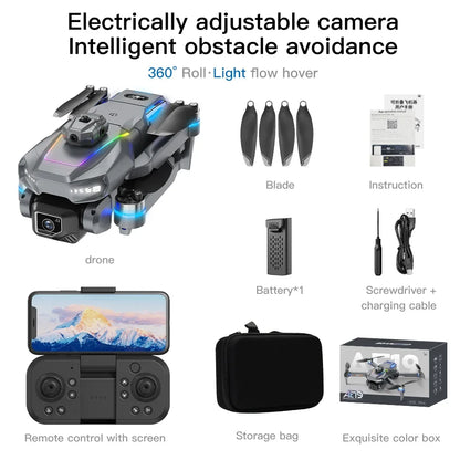 AE19 Drone, High-Definition Dual Camera, 8K Professional Obstacle Avoidance, Folding Quadcopter Toy, Remote-Controlled Aircraft