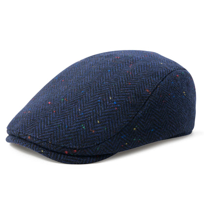 FEINION Men's Herringbone Flat Ivy Newsboy Hat Wool Blend Gatsby Cabbie Cap Winter Outdoor Hunting Cap