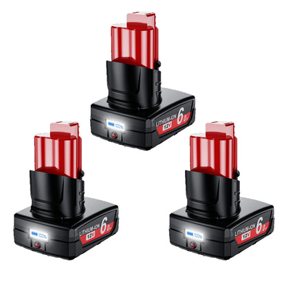 Milwaukee M12 Batteri 12V 6.0Ah Uppladdningsbart med LCD-skärm