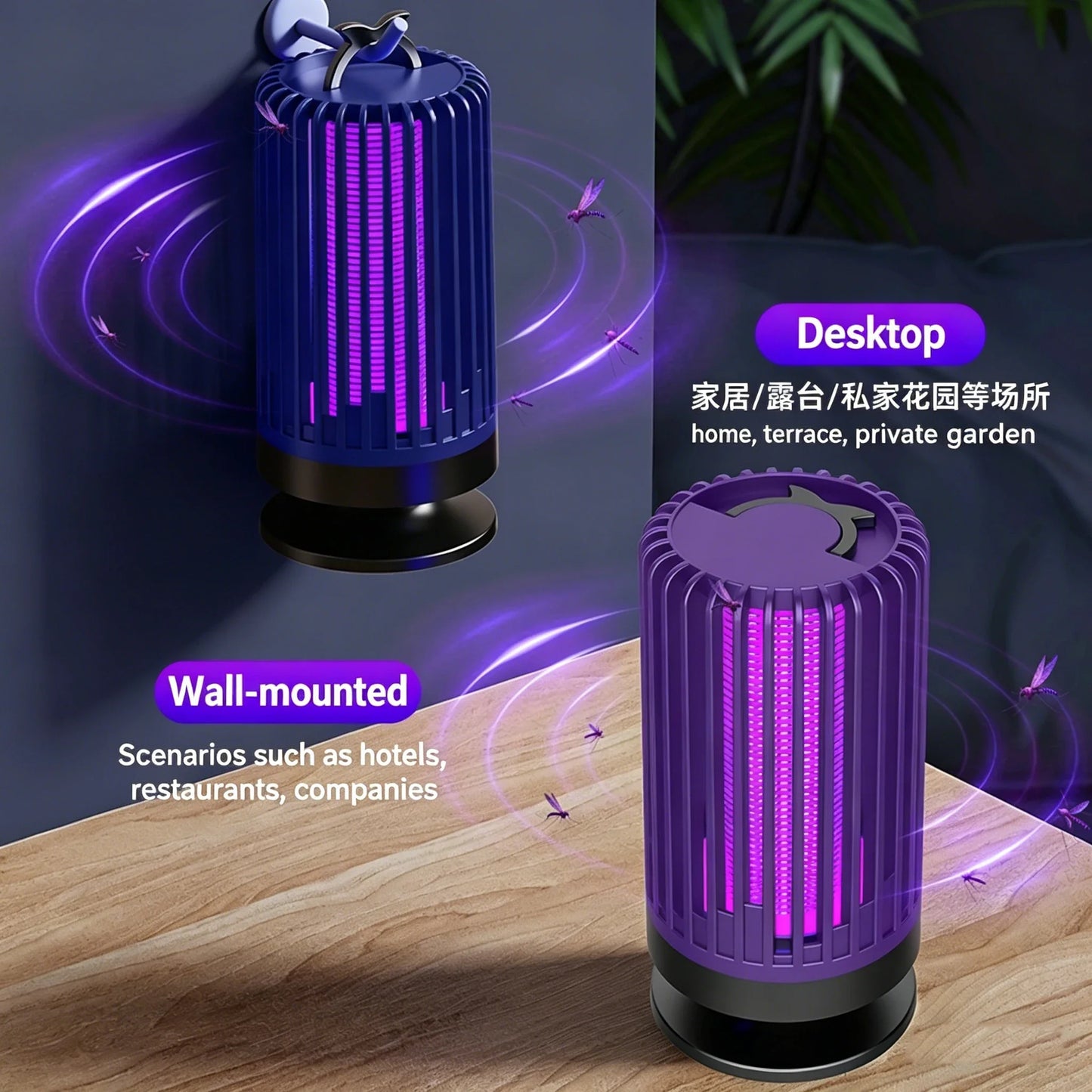 Mosquito Killer Lamp UV Light USB Anti Mosquito Trap Outdoor Electric Shock Mosquito Killer Light Use Kills Moths Wasps Gnats