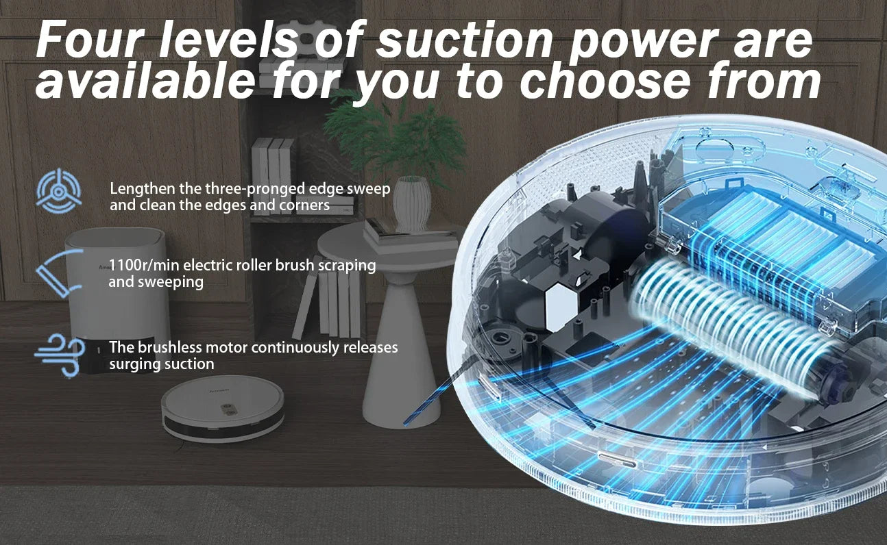 Arnagar S10 Robot Vacuum Cleaner Auto Empty Dust Collection Sweep Mop 12000Pa 5200mAh Low Noise APP Control for home cleanning