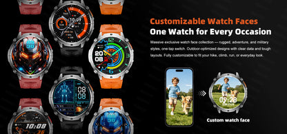 New T-RX6 Ultra Outdoor Sports Smart Watch GPS Compass  Barometer IP68 Waterproof Call Blood Oxygen Military Smartwatch For Men