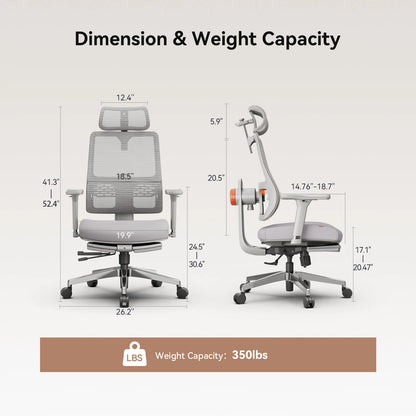 Newtral MagicH-GPro Home Office Ergonomic Chair With Workstation LAPD, with Footrest, 5D Headrest, 4D Armrest