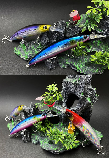 Floating Minnow Fishing Lures 110MM 20g Sea Ocean Beach Fishing Artificial Hard Bait Fishing Tackle for Bass Pike Perch Pesca