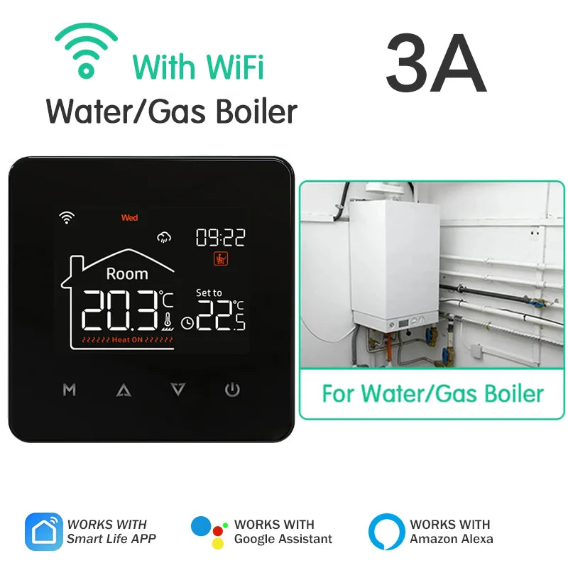 Tuya Smart Wi-Fi Termostat för Golvvärme och Panna