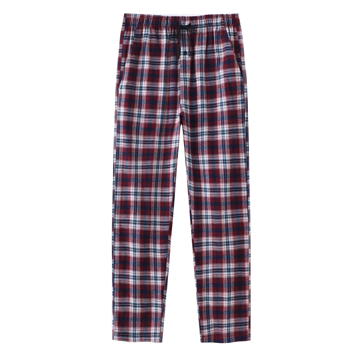Men's 3Pcs Pajama Sleeping Pants Cotton Plaid Pjs, Long Plaid Print Sleepwear Pajama Pants with Elastic Waist Homewear