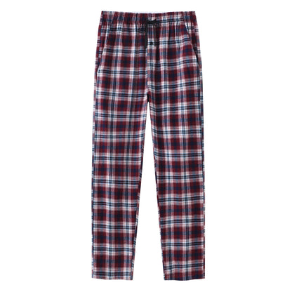 Men's 3Pcs Pajama Sleeping Pants Cotton Plaid Pjs, Long Plaid Print Sleepwear Pajama Pants with Elastic Waist Homewear