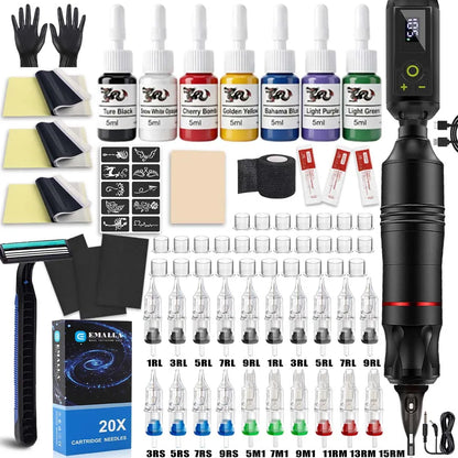 Wireless Tattoo Machine Kit Tattoo Fill Light 52mm CPL Lens Filter Tattoo Kit Rotary Tattoo Pen Power Supply Makeup Beginner Set